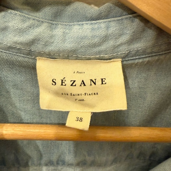 SÉZANE Light Blue Denim Shirt size 38 - Picture 3 of 7